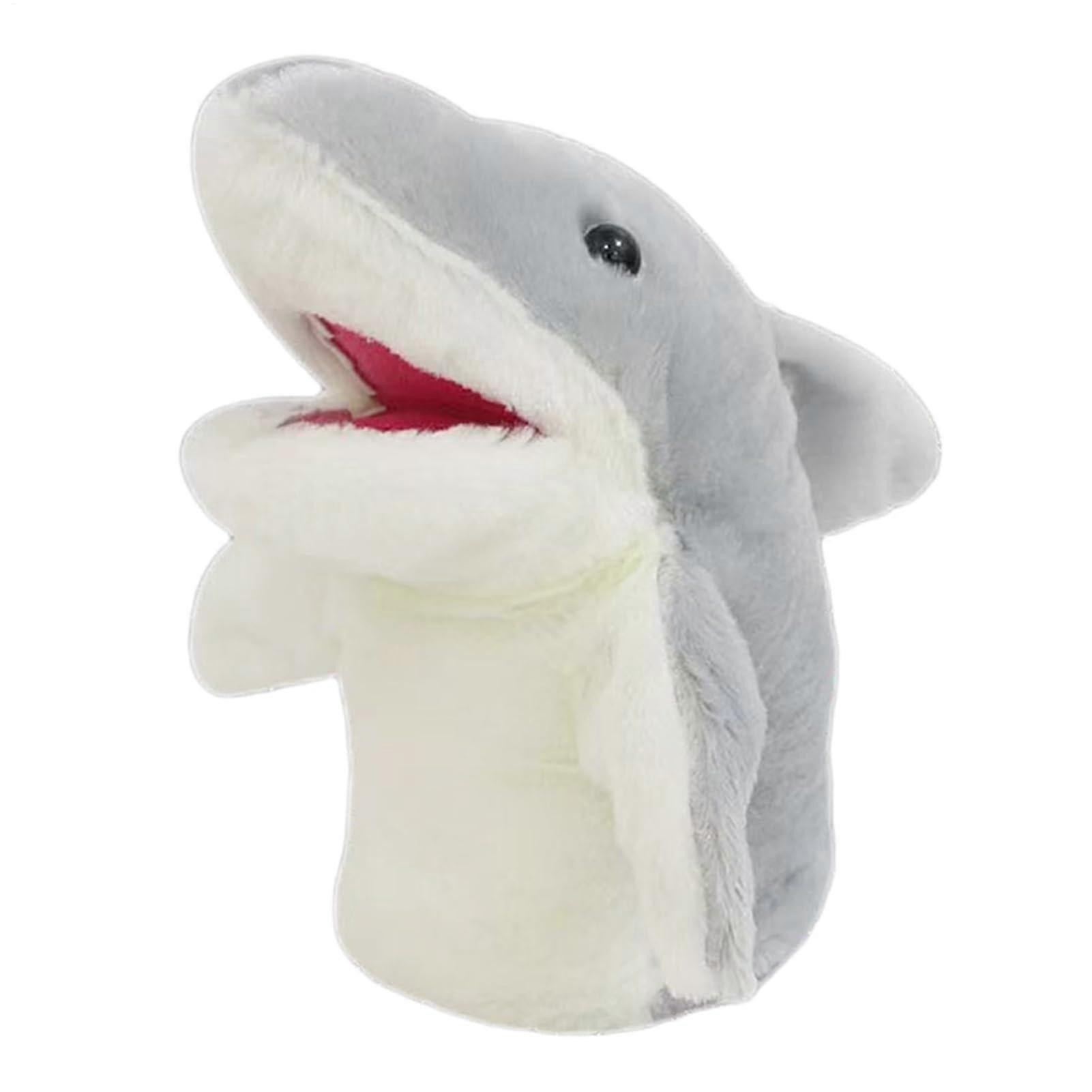 Hand puppets for kids, animal puppets, cartoon sock puppets, interactive storytelling play, glove for small puppets light gray