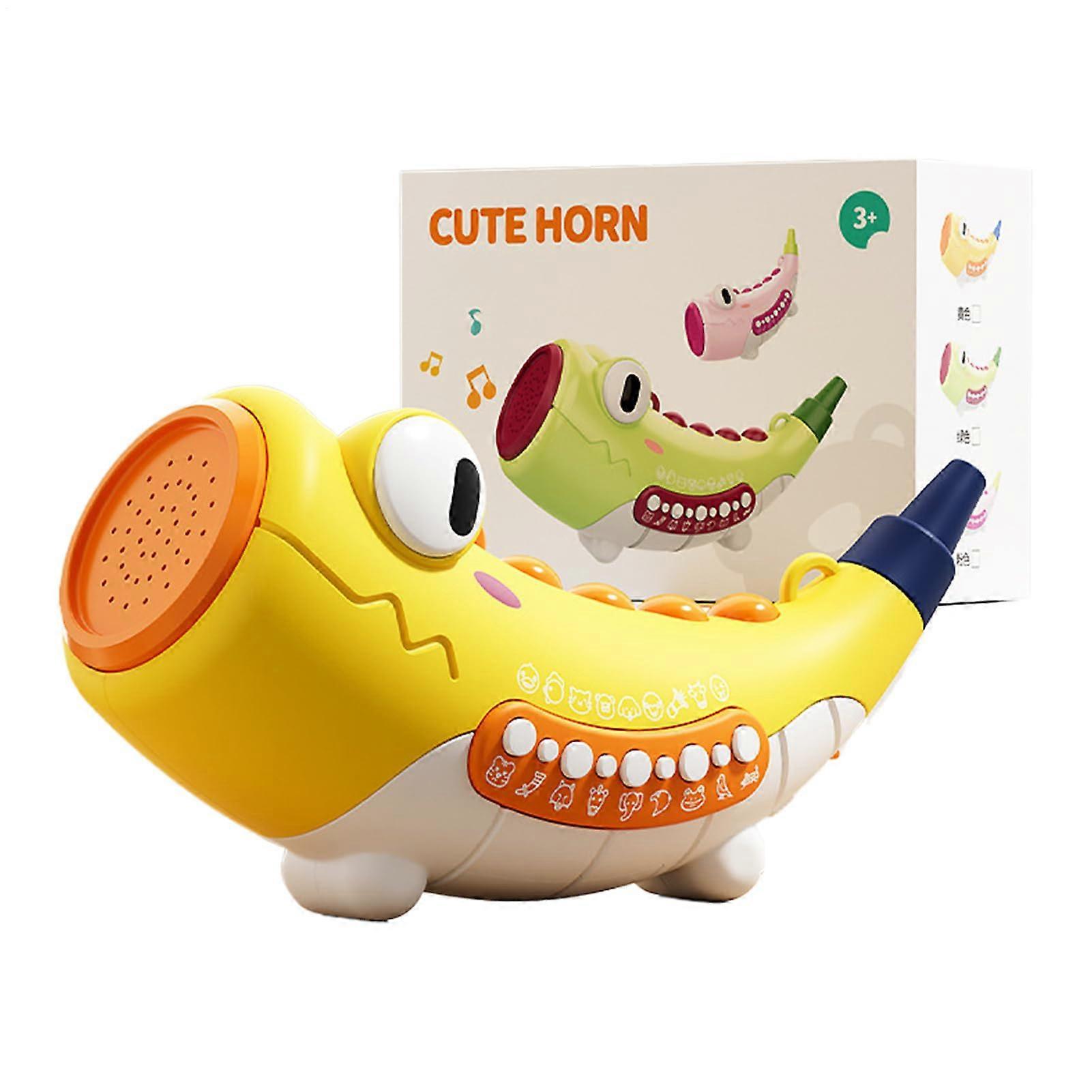 Tierlockruf Toy, Outdoor Nature Exploration, Horn with 30 Effects, Fun Hunting Games, Yellow