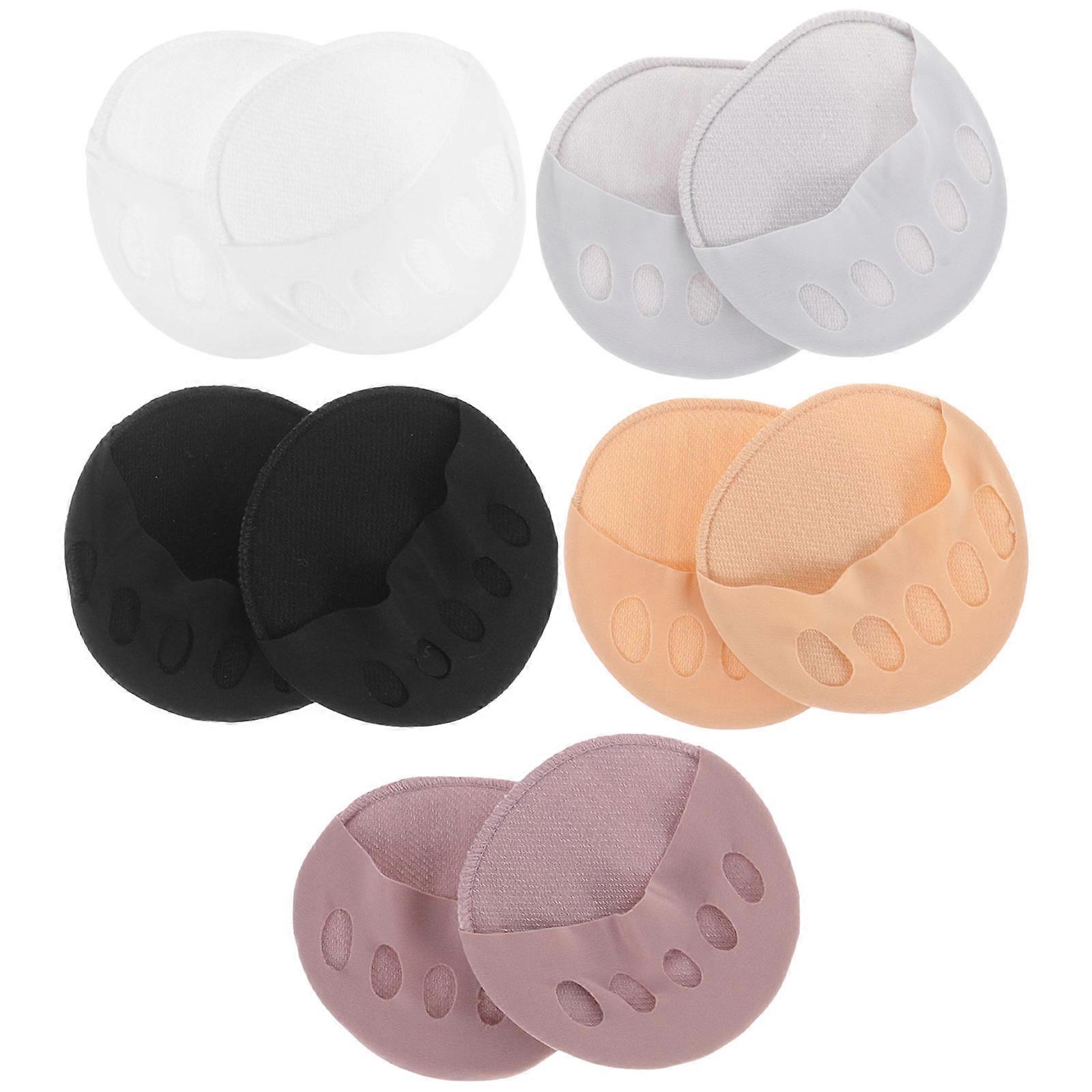 Half Finger Socks Women Invisible Forefoot Socks Wearing with Sandals Skin Tone 5Pairs Breathable Supportive