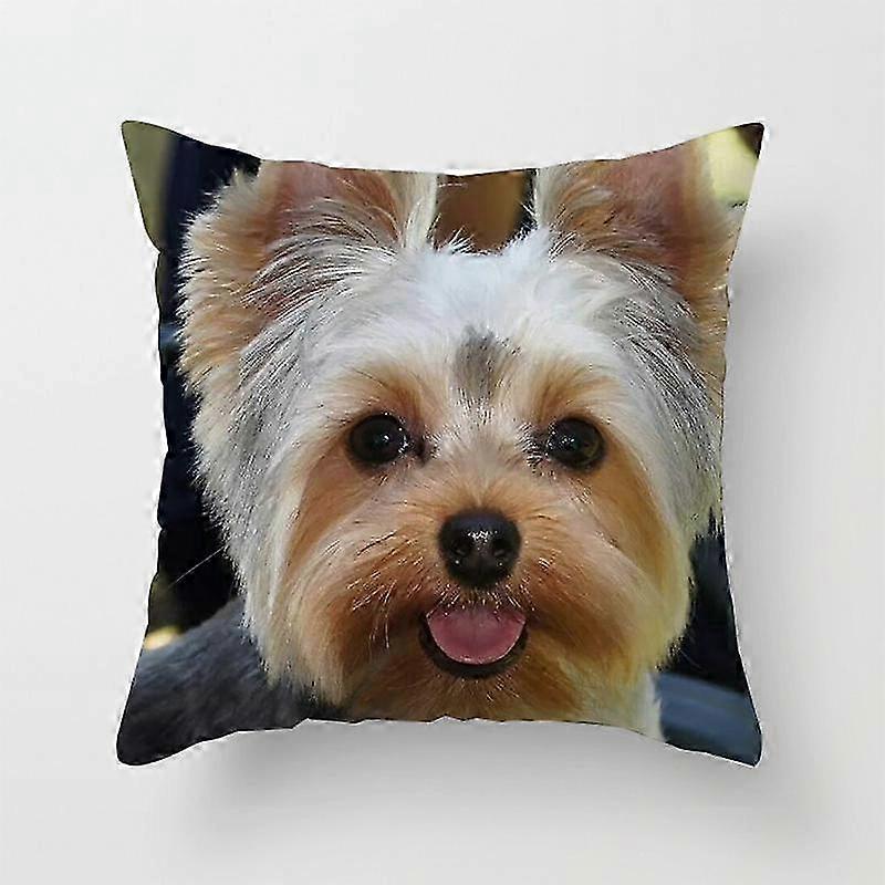 1PC Cute Dog Yorkie BICHON Cane Federa con stampa decorativa per camera da letto Divano Vita Cuscini Copertura e Decorazione Auto Cuscino Fodera Design