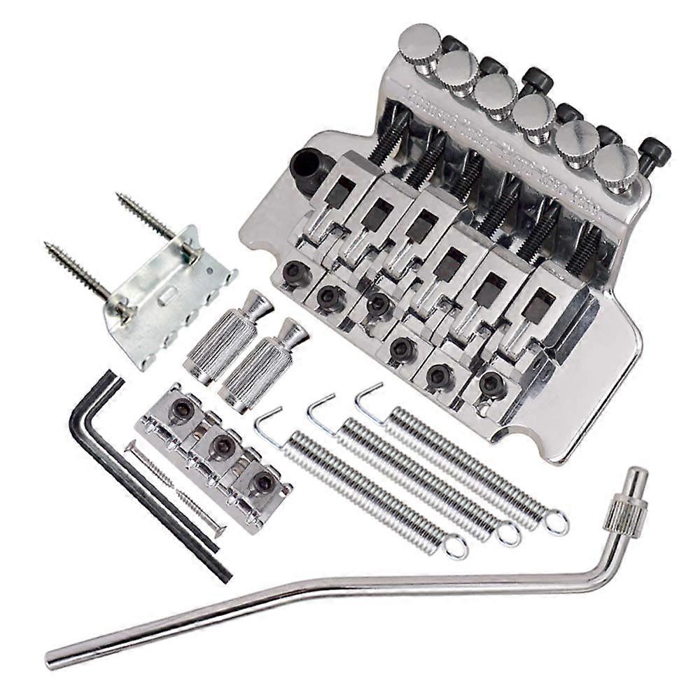 Electric Guitar Replacement 6 String Double Roll Tremolo Bridge Tailpiece Saddle