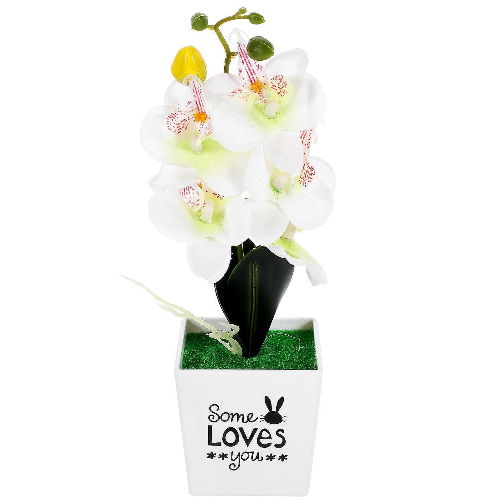 Faux Potted Flower Artificial Moth Orchid Bonsai Living .00X12.00X7.60CM Realistic Simulation 1Set