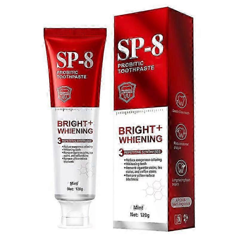 Sp-8 Ultra Whitening Toothpaste,Sp-8 Probiotic Brightening Toothpaste, Improves Yellow Teeth and Freshens Breath, Reduce Dental Plaque, Provides Exten