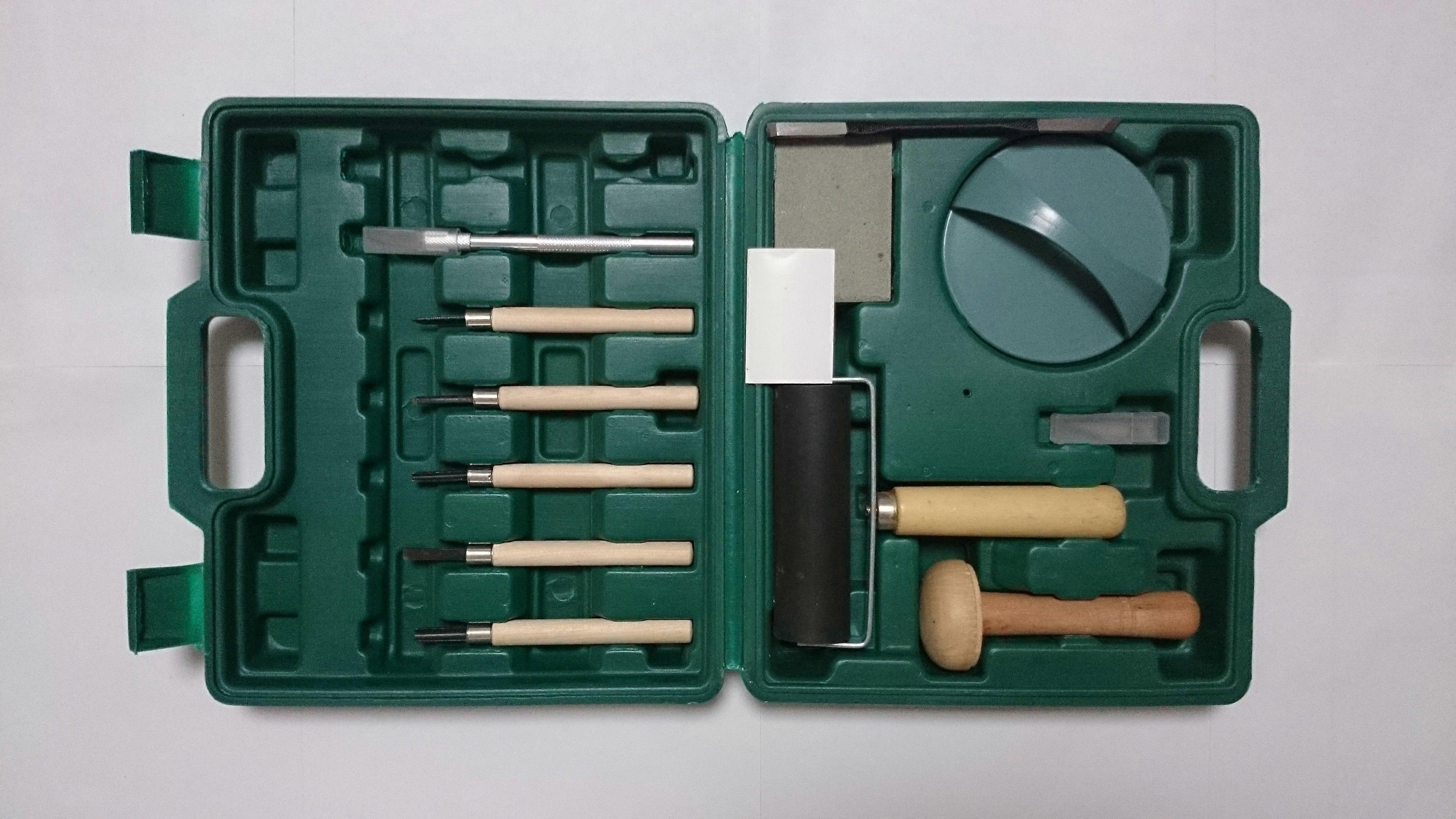12 Pcs Portable Etching Intaglio Graphic Art Scribing Printmaking Tools in Box