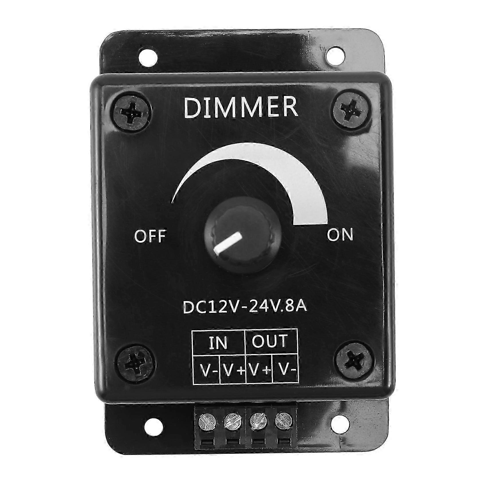 Black LED Dimmer Switch DC 12V 24V 8A Adjustable Brightness Lamp Bulb Strip Driver Single Color Ligh Edition 0709