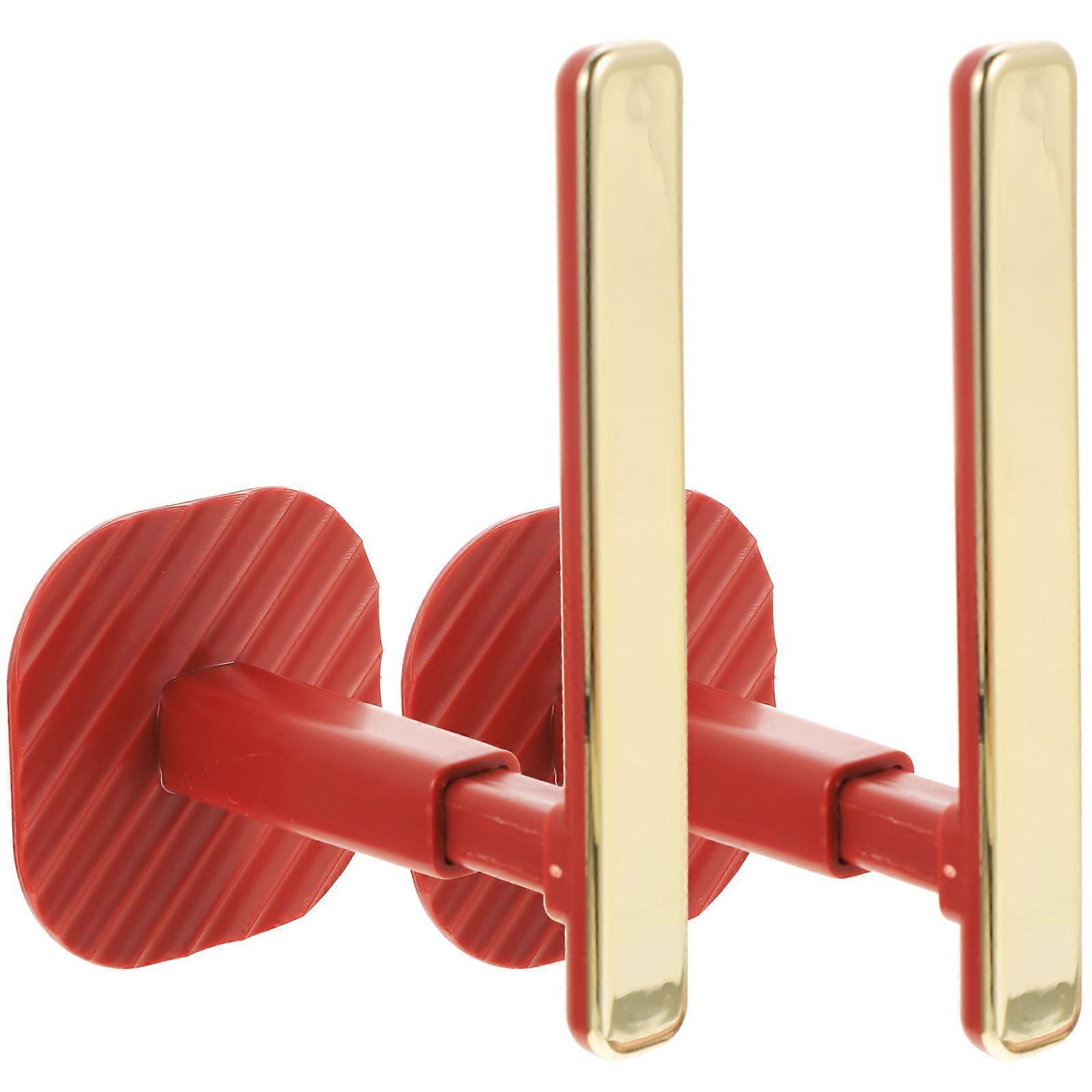 Dressing Gown Hooks Creative Hooks for Bathroom Accessories No Drilling Adhesive Telescopic Red Plastic 2Pcs