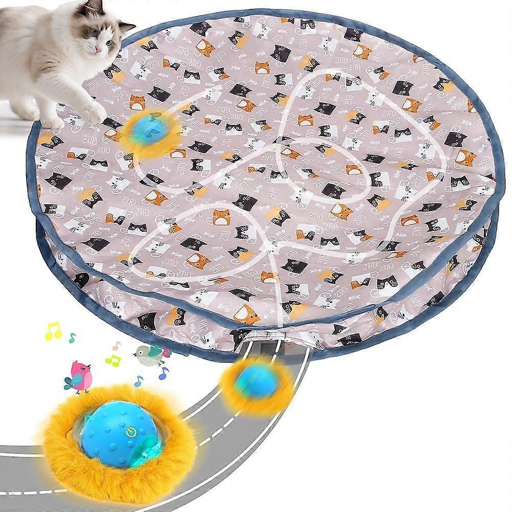 Interactive Cat Toy for Indoor Cats, Automatic Rolling Ball with Rechargeable Battery, Durable Materials, and Adjustable Speed