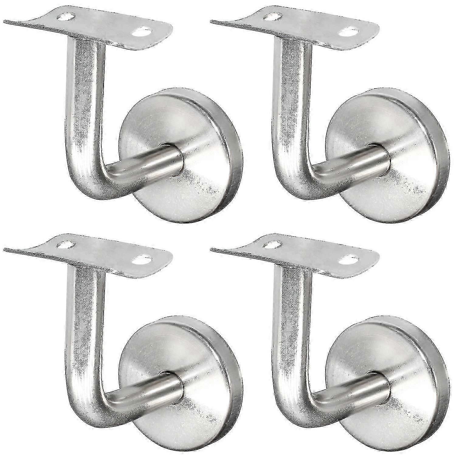 304 الفولاذ المقاوم للصدأ درابزين قوس لدرج درابزين الجدار قوس الخشب درابزين الفضة (4 قطع)