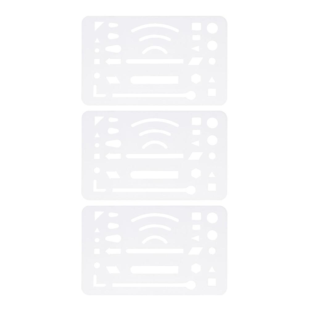 Drafting Templates Erasing Shield Plastic Drawing Tool For Mechanical Drawing Engineering .20X5.70X0.10CM Precise Erasing 3Pcs