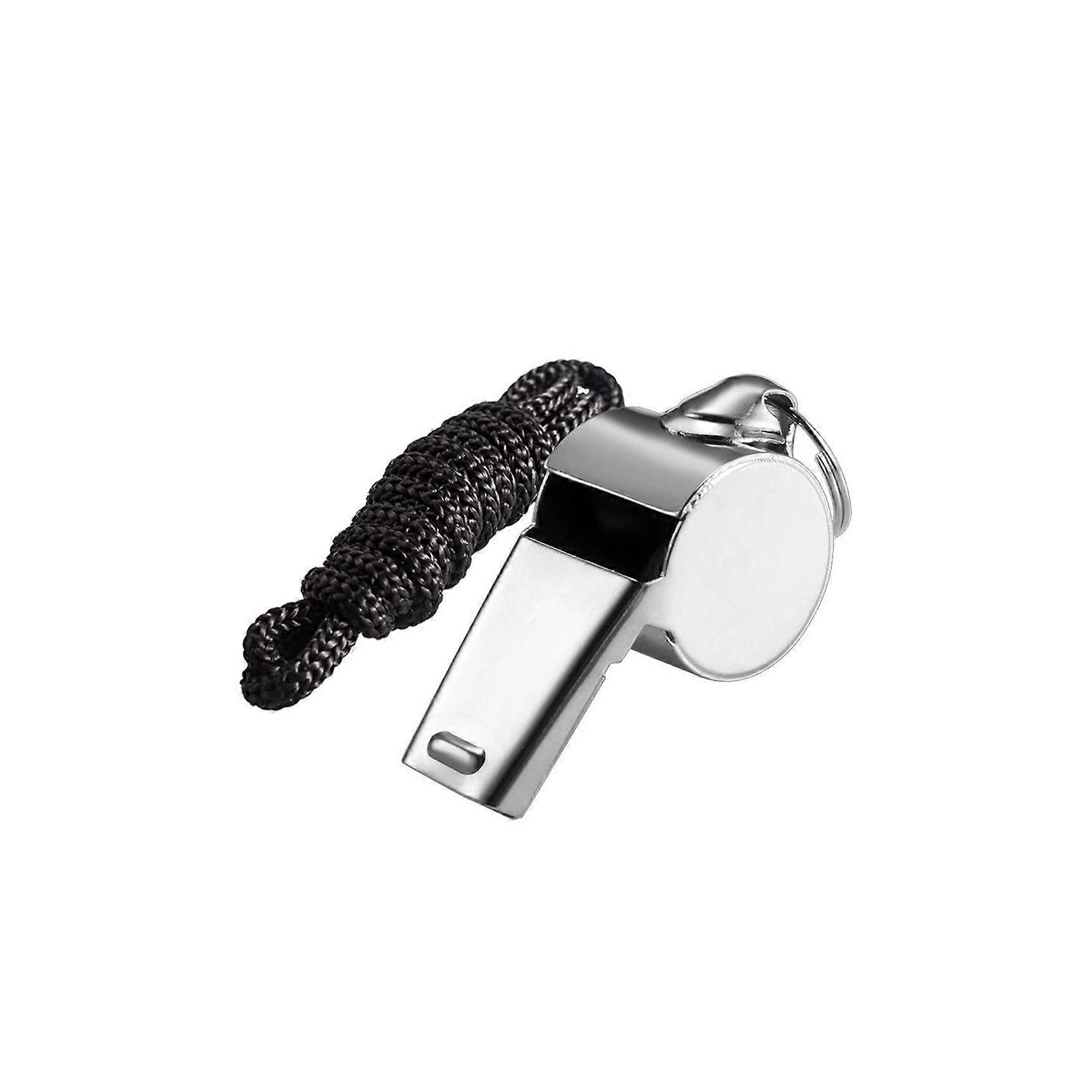 Stainless Steel Whistle With Removable Buckle Lanyard For Trainers And Referees Crisp Sound