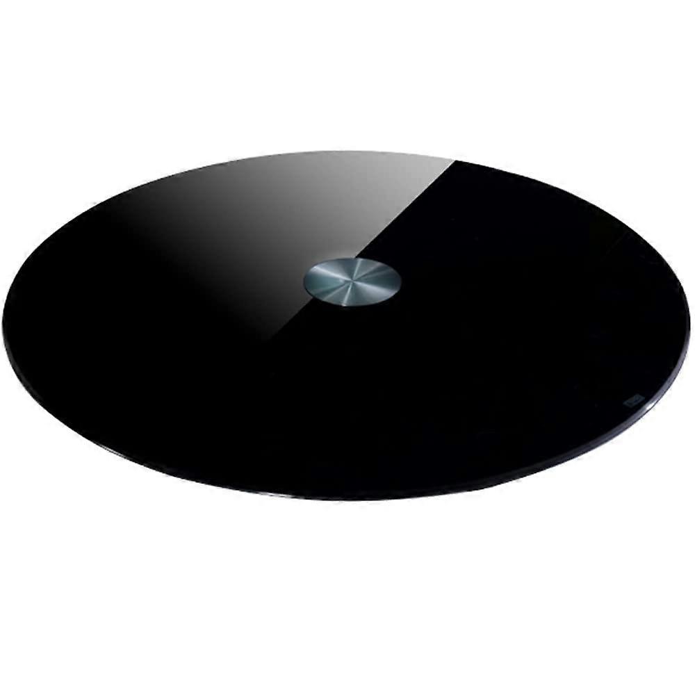 Large Glass Dining Table with Aluminum Alloy Base, Gentle Rotation, 90cm Black, Various Sizes and Styles Available
