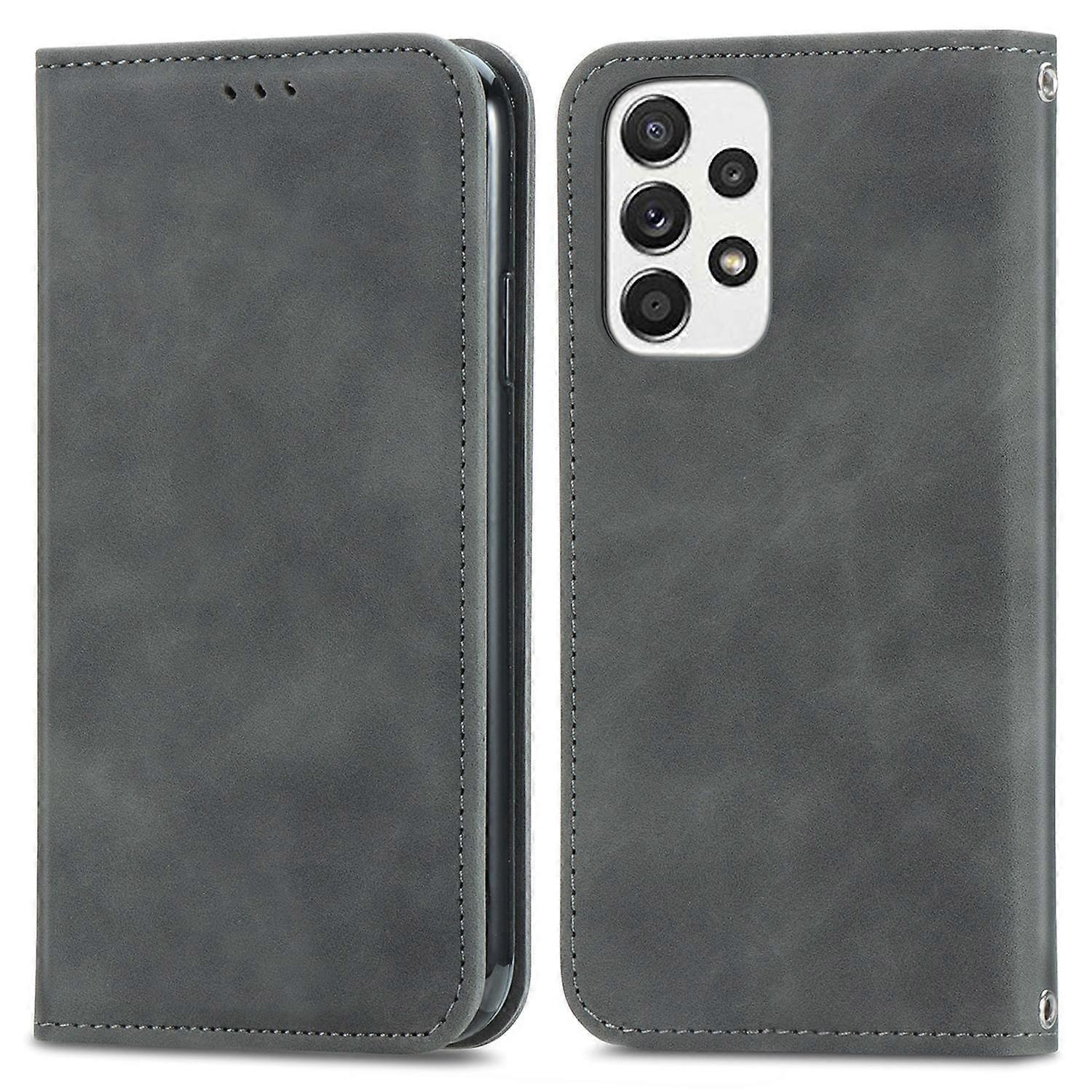 Case for Samsung S23 Plus gray leather business Solid Magnetic