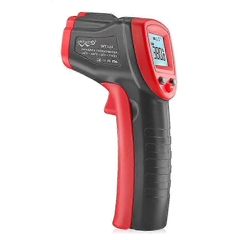 Non-Contact Infrared Thermometer, -50C~380C (-58F~716F), Digital LCD, Adjustable Emissivity