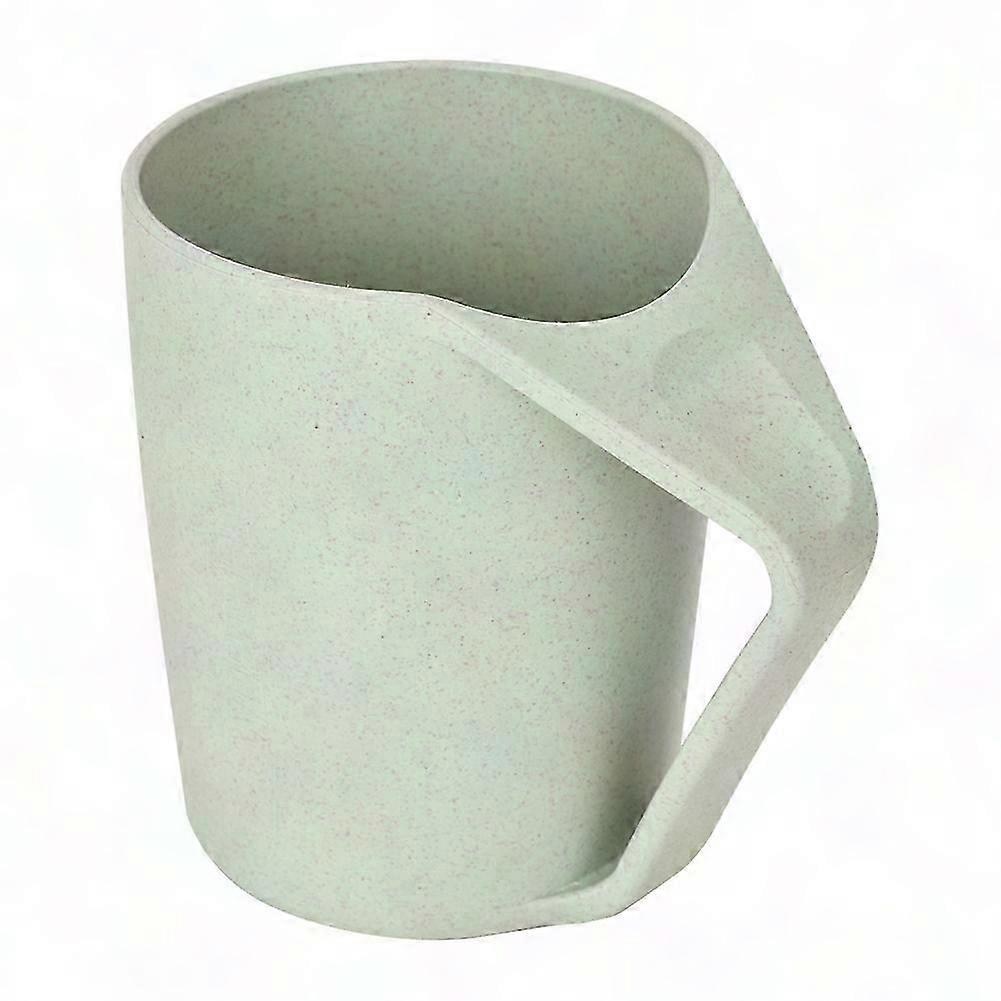 Green Slanted Tooth Cup Made from Eco-Friendly Wheat Straw Material