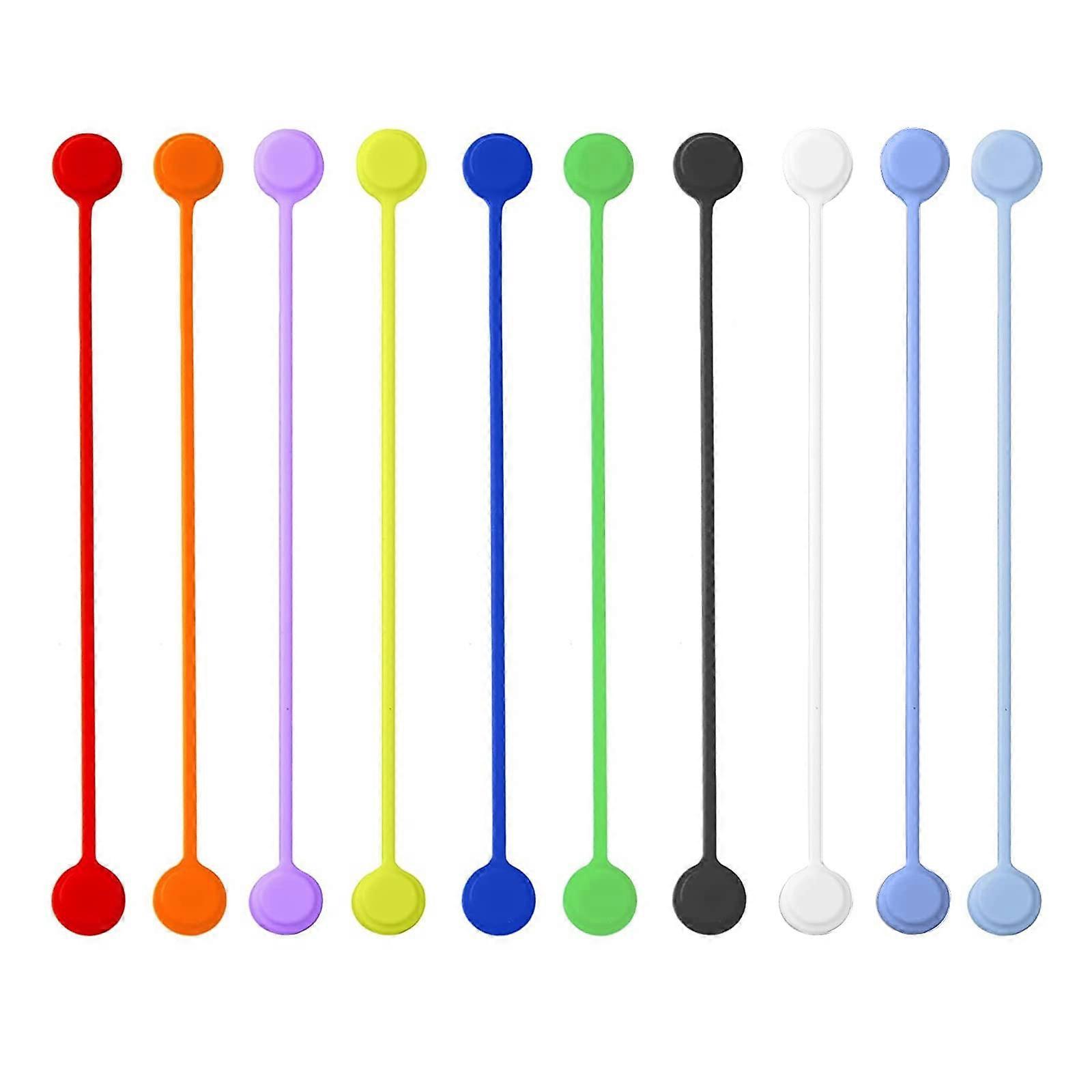 Silicone Twist Ties 10 Pcs Reusable Cable Bindings Clamps For Organization And Cable Management