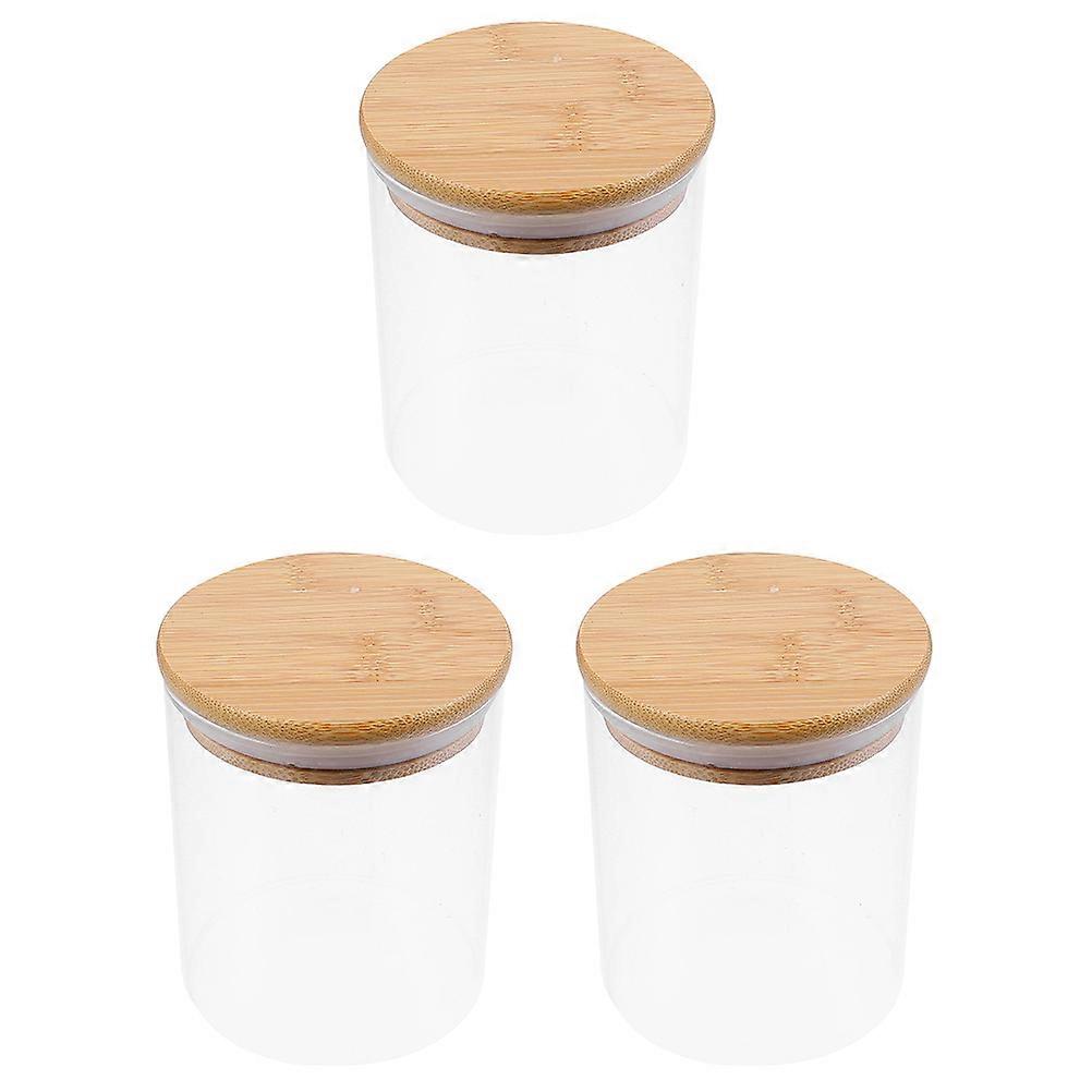 3pcs Airtight Glass Food Storage Jars Set for Cereal, Tea & Kitchen Essentials Moisture Proof Kitchen Canisters for Home Use