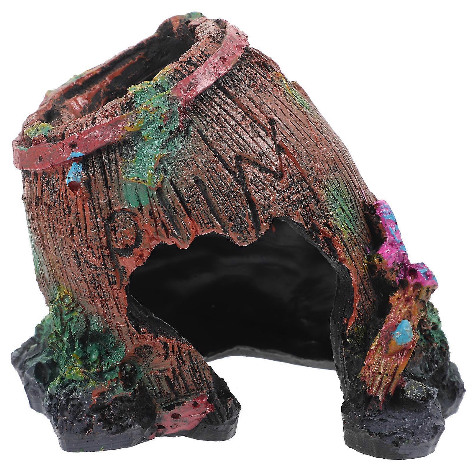 Resin Reptile Hideout Cave – Durable Turtle Tank Accessory for Lizards, Spiders & Hamsters – Natural Aquarium Decor for Habitat Enhancement and