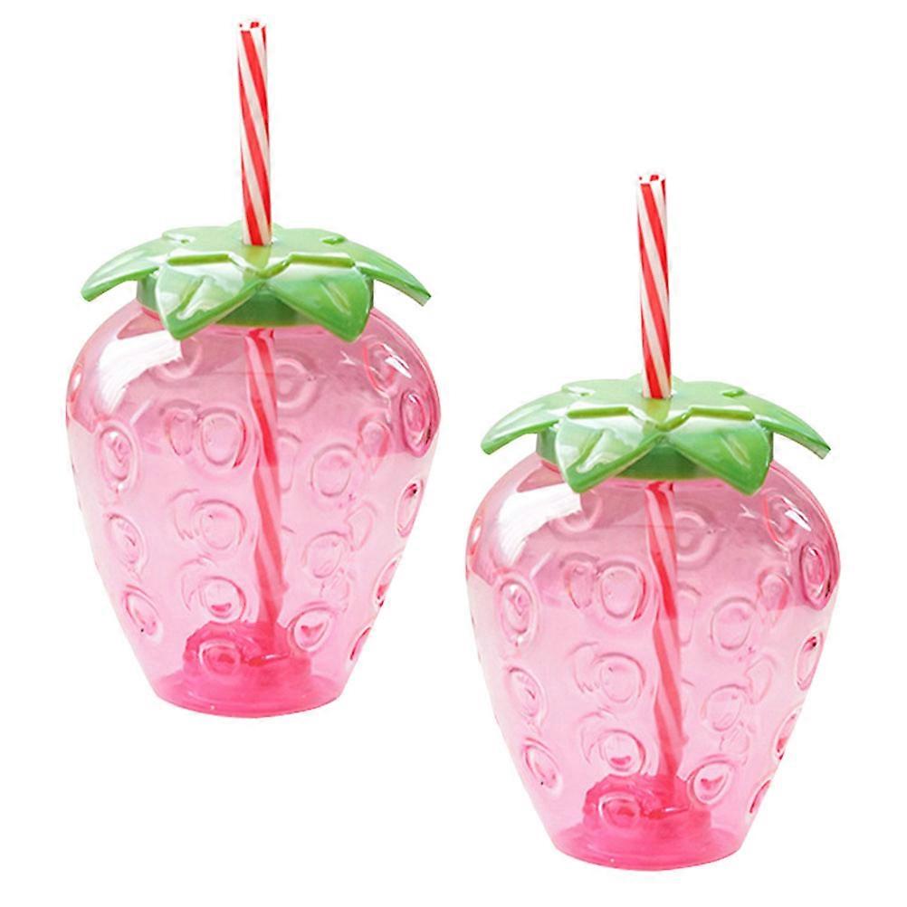 Red Strawberry Cups with Lid and for Storage Use Lightweight and 2 Pieces