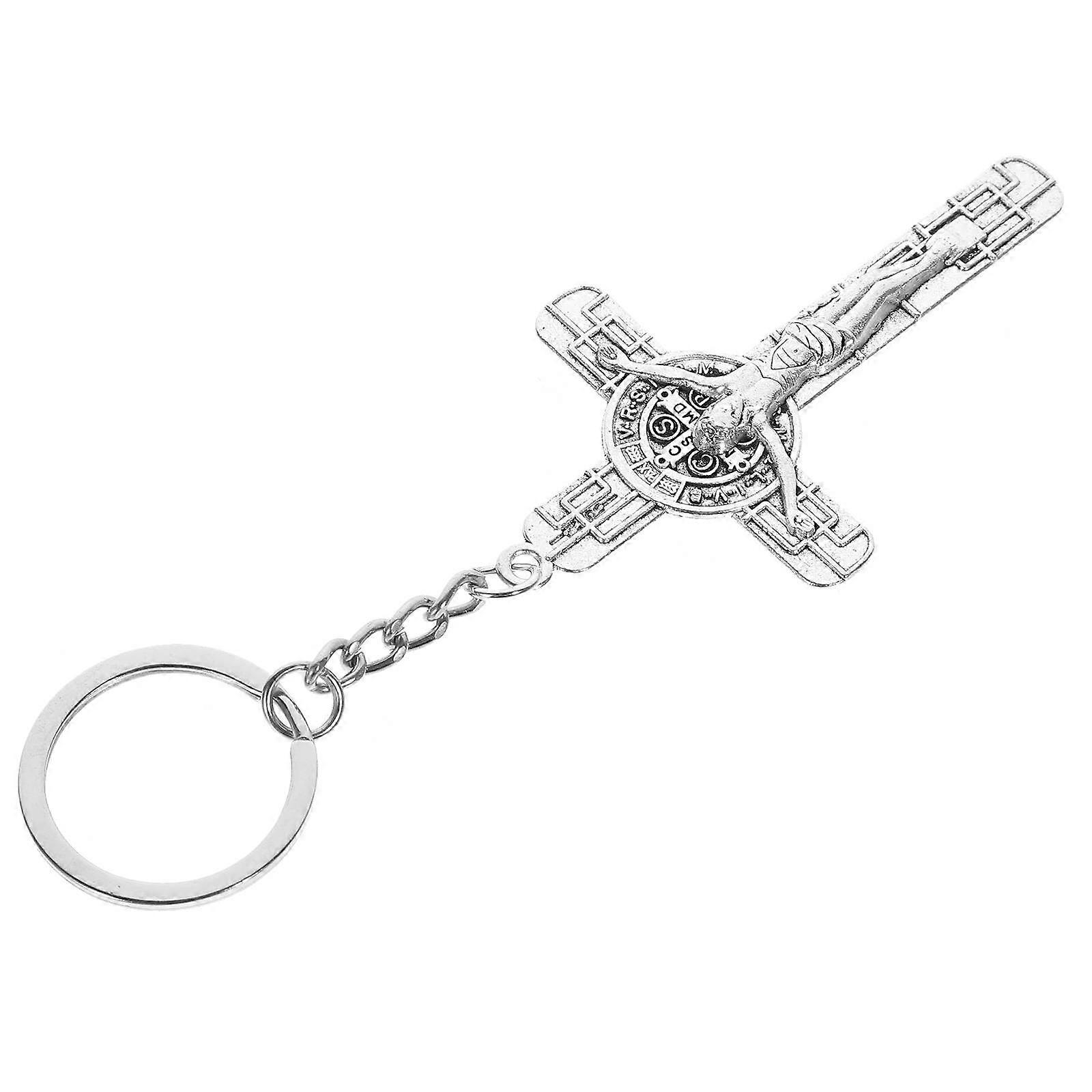 Cross Keychain Car Key Ring Backpack Purse Bag Hanging Decoration 1 Set