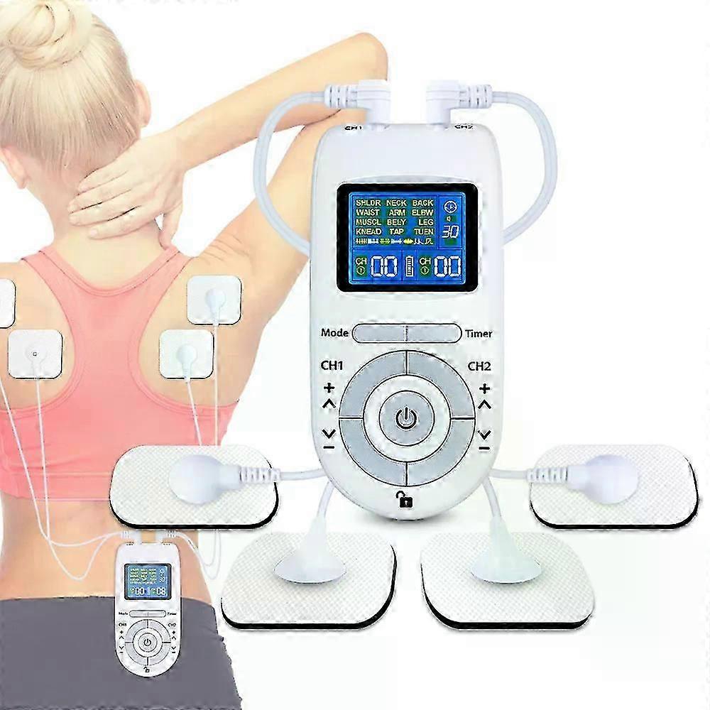 12 Modes Tens Machine Unit 4 Electrode Pads Fit For Pain Relief Pulse Massage EMS Muscle Stimulation Tens Acupuncture Relax