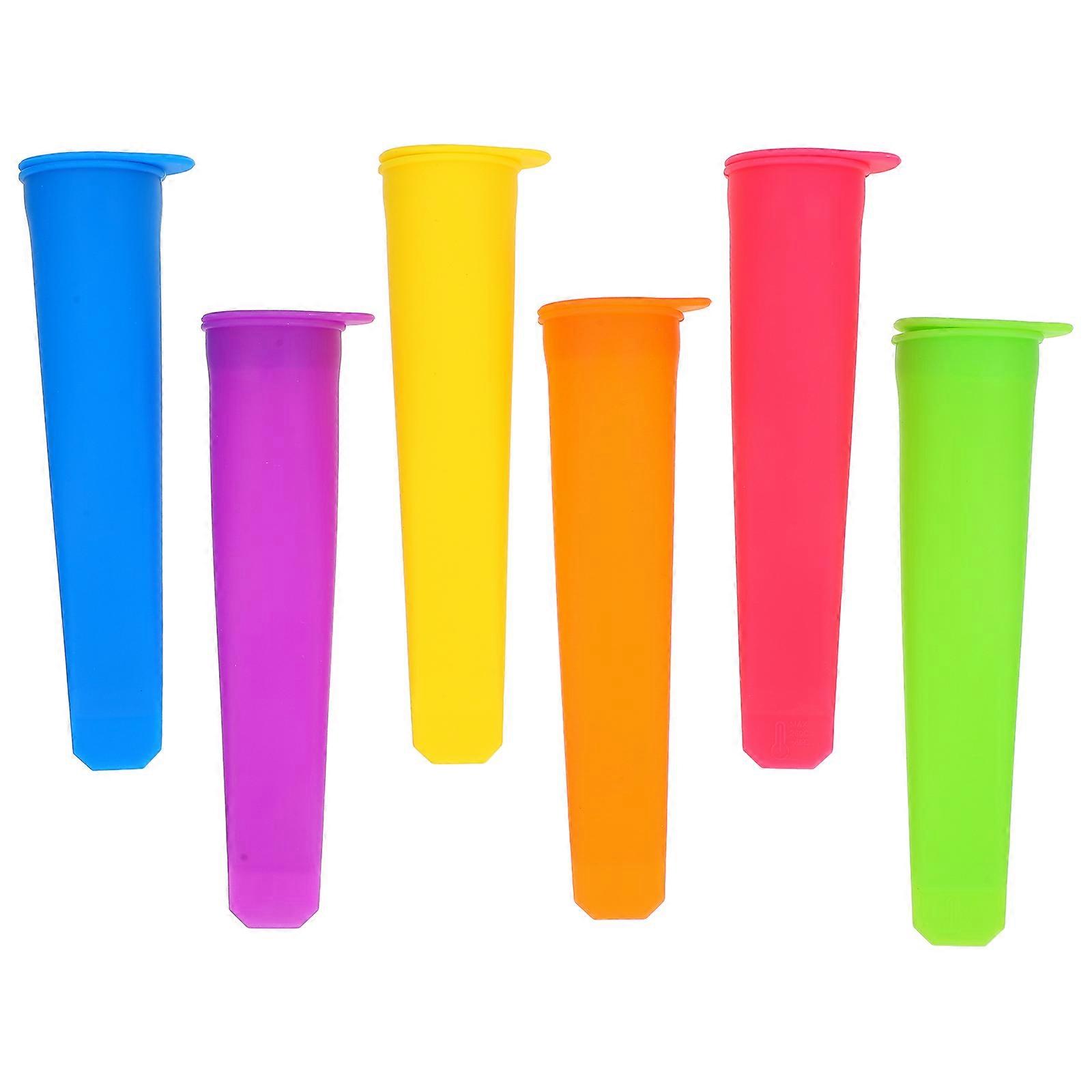 6pcs Reusable Silicone Popsicle Molds Easy Release Ice Cream Maker for Homemade Summer Treats, Fun DIY Design with Sticks for Family Enjoyment