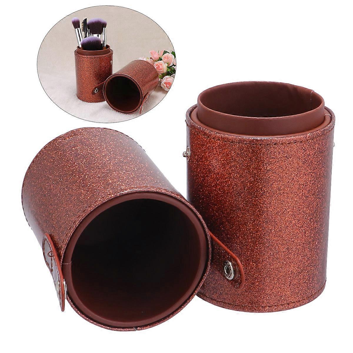Cosmetics Brush Storage Container Makeup Brushes Cup Home Use Organizing Tools PU 9.1×3.1×3.1in 1Pcs