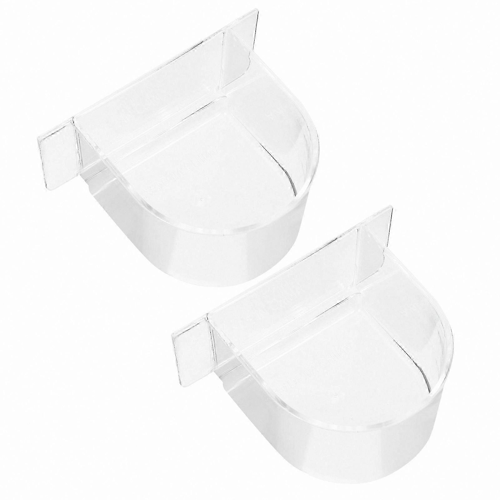 2-Pack Transparent Semicircle Bird Feeder with Thick Food Trough