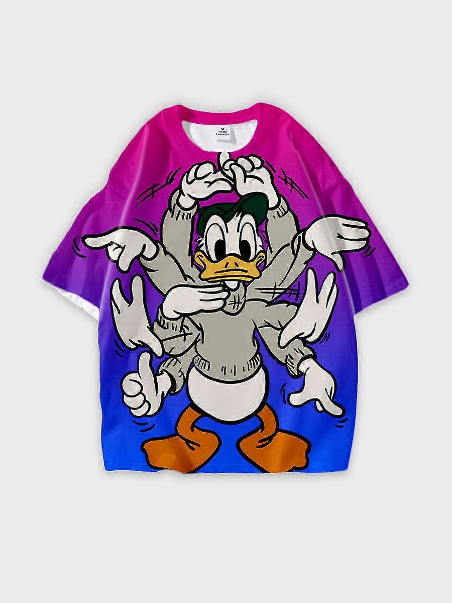 T-shirt round neck Cartoon Pattern loose short sleeve D2944