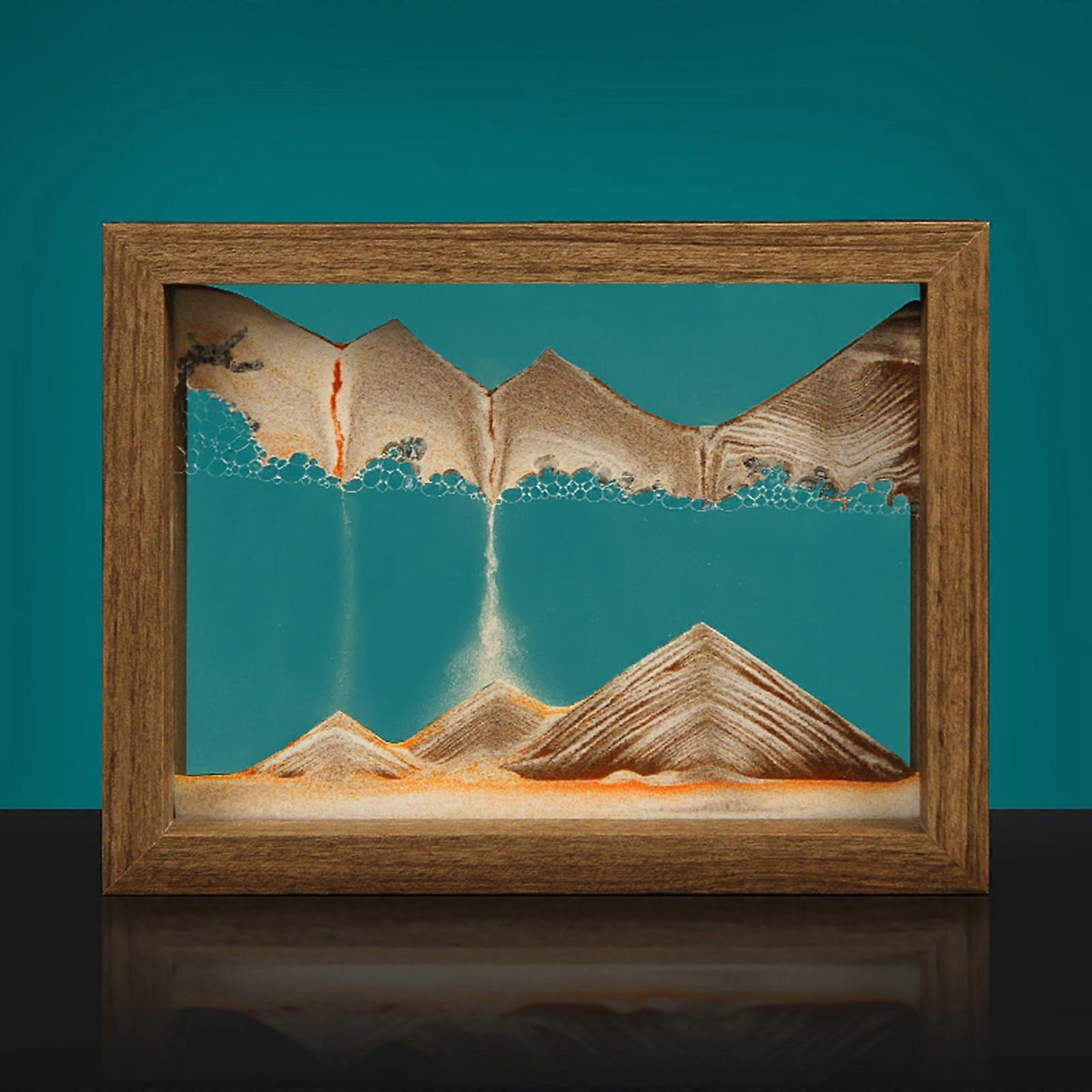 Flowing Sand Frame, Colorful 3D Sand Pictures for Kids, Rotating Sand Art with Glass