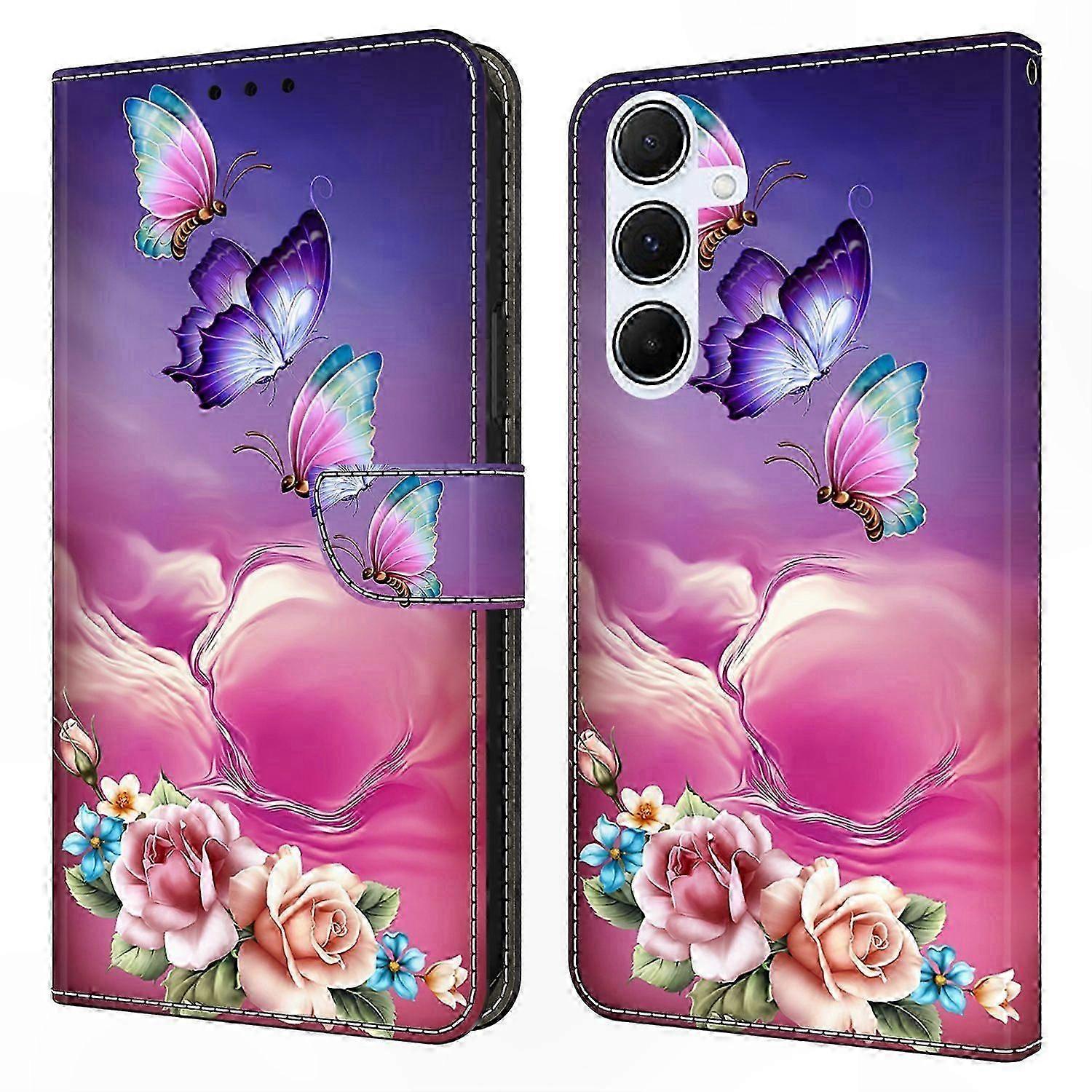 Pattern Printed Leather Flip Case with Stand for Galaxy S24 FE Phone Cover