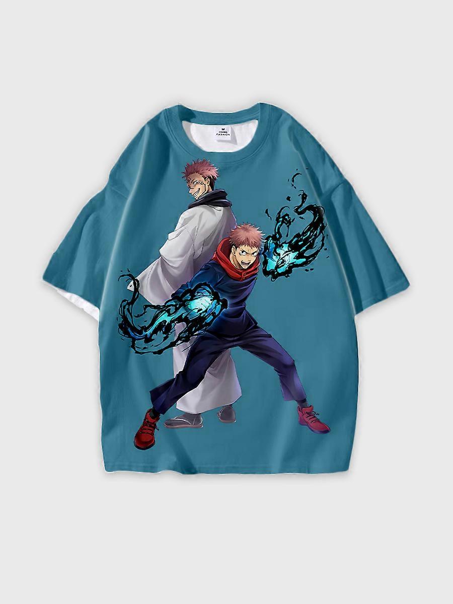 T-shirt round neck Character Pattern loose short sleeve P3138