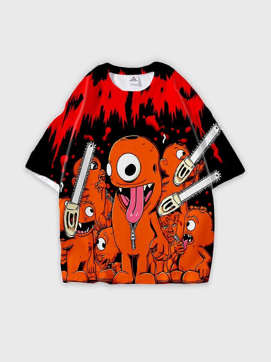 T-shirt round neck Pattern loose short sleeve N343