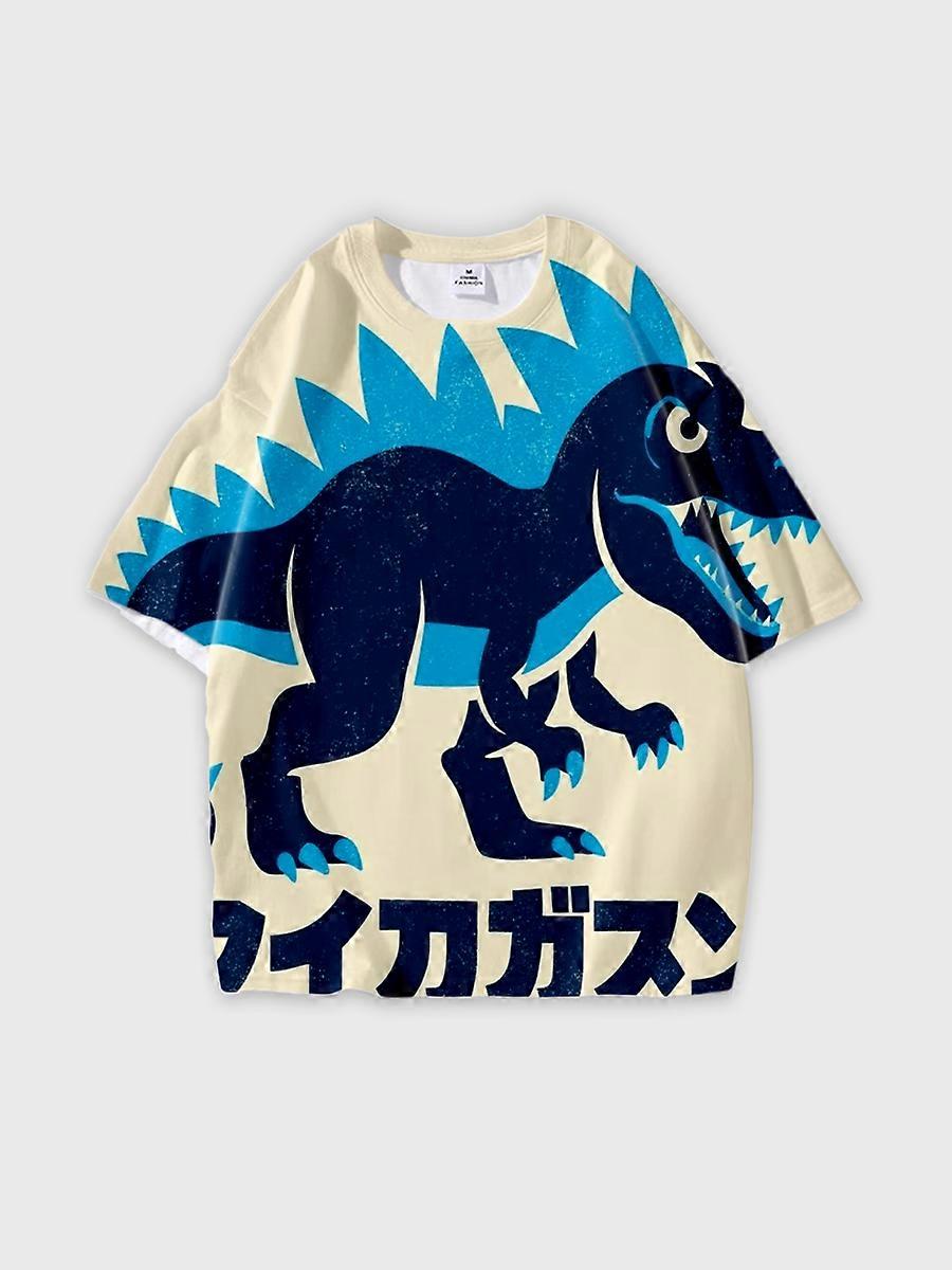 T-shirt round neck Pattern loose short sleeve N3149