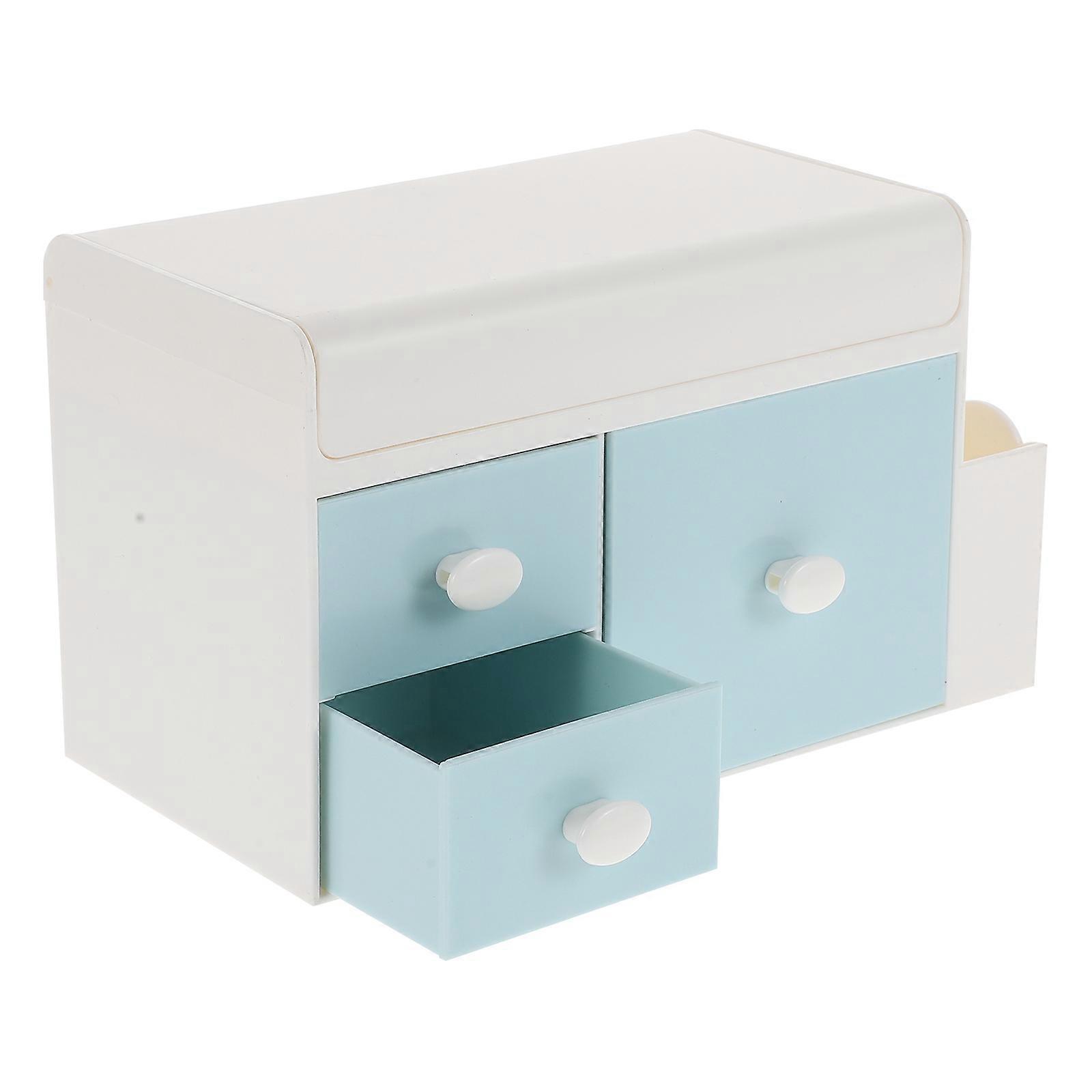 Multi Functional Desktop Storage Box As Stationery Holder With Drawer Shape Design For Student Use In 19X11X9CM Size 1Set