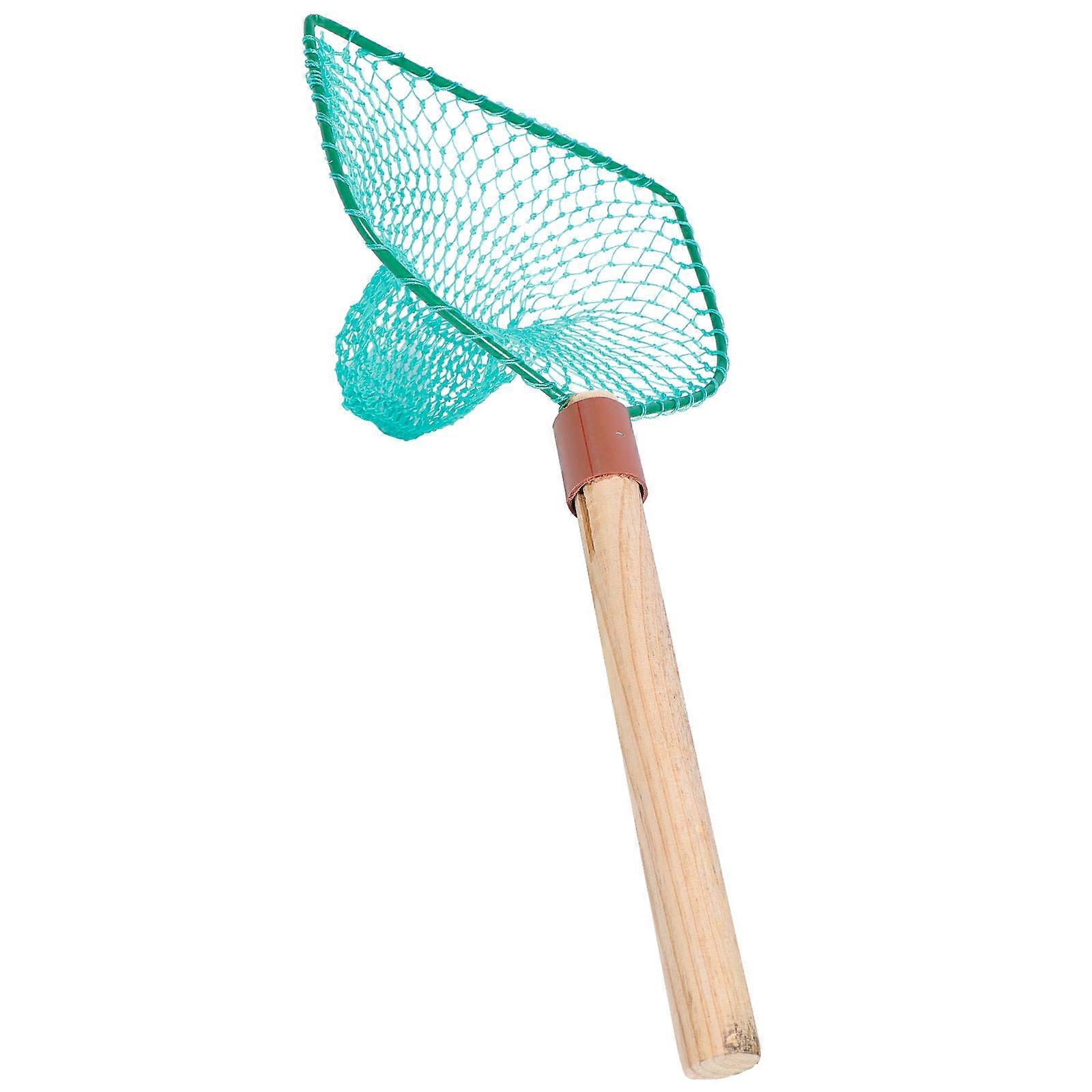Foldable Fishing Net Wooden Handle Small Net For Bait Portable Fish Catching Tool