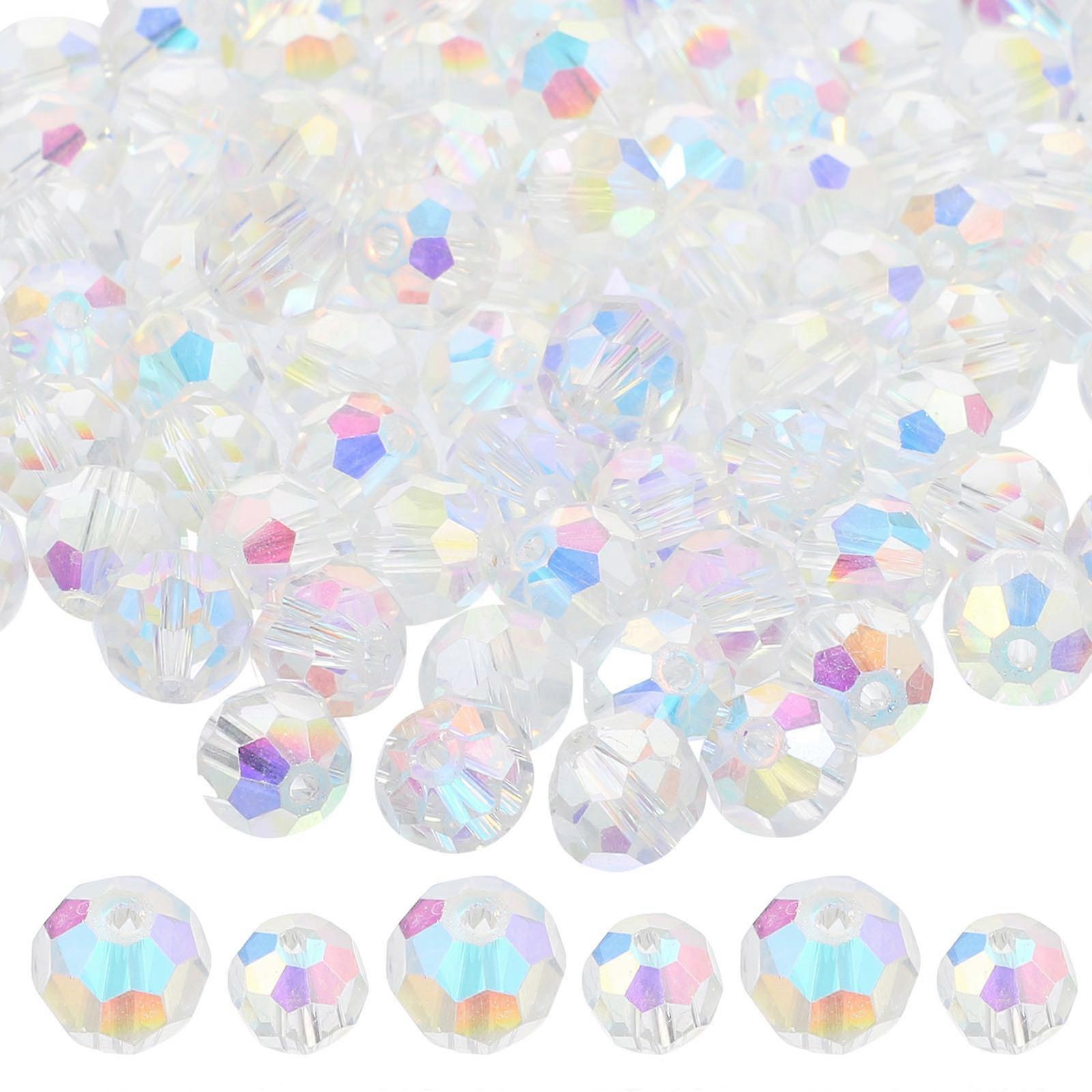 200pcs Delicate Glass Beads for Decoration with Small Holes and Round Shape 0.39 inch