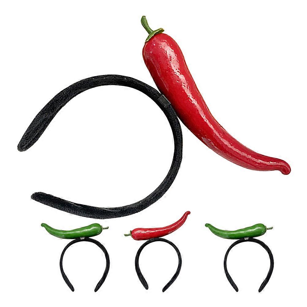 Chili Costume Headbands Versatile Use 4Pcs Ideal For Party At Halloween Parties And Party Games