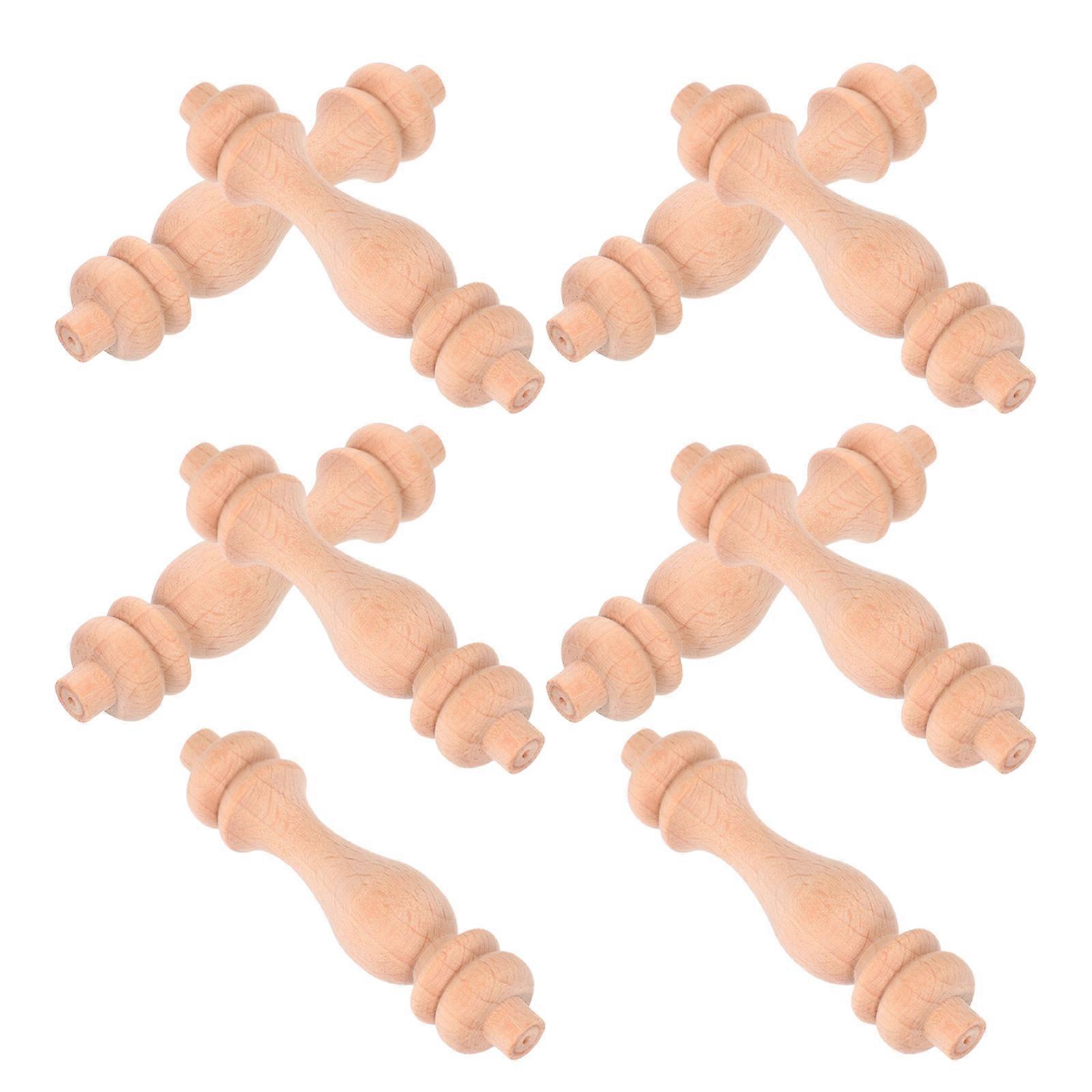 Unfinished Finials For Diy Craft Decorative Wooden Roman Pillar Handrail Projects Hardwood 8.20X1.80X1.80CM Decorative Purpose 10Pcs