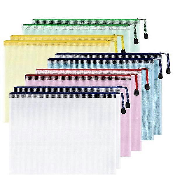 12 Pack Plastic Mesh Zipper Pouch