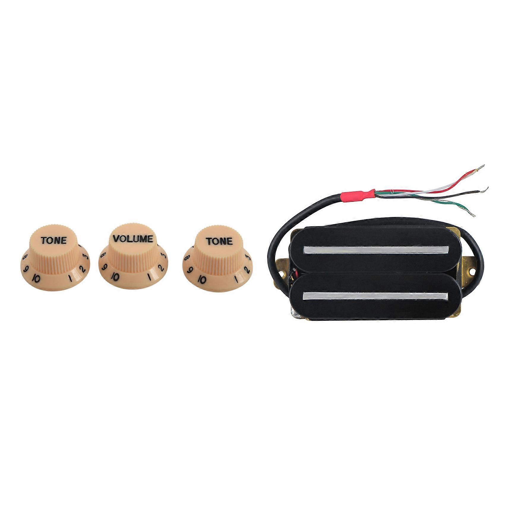 3 Pcs Guitar Control Knobs & 1 Pcs High Output Pickup Dual Hot Rail Humbucker Pickups