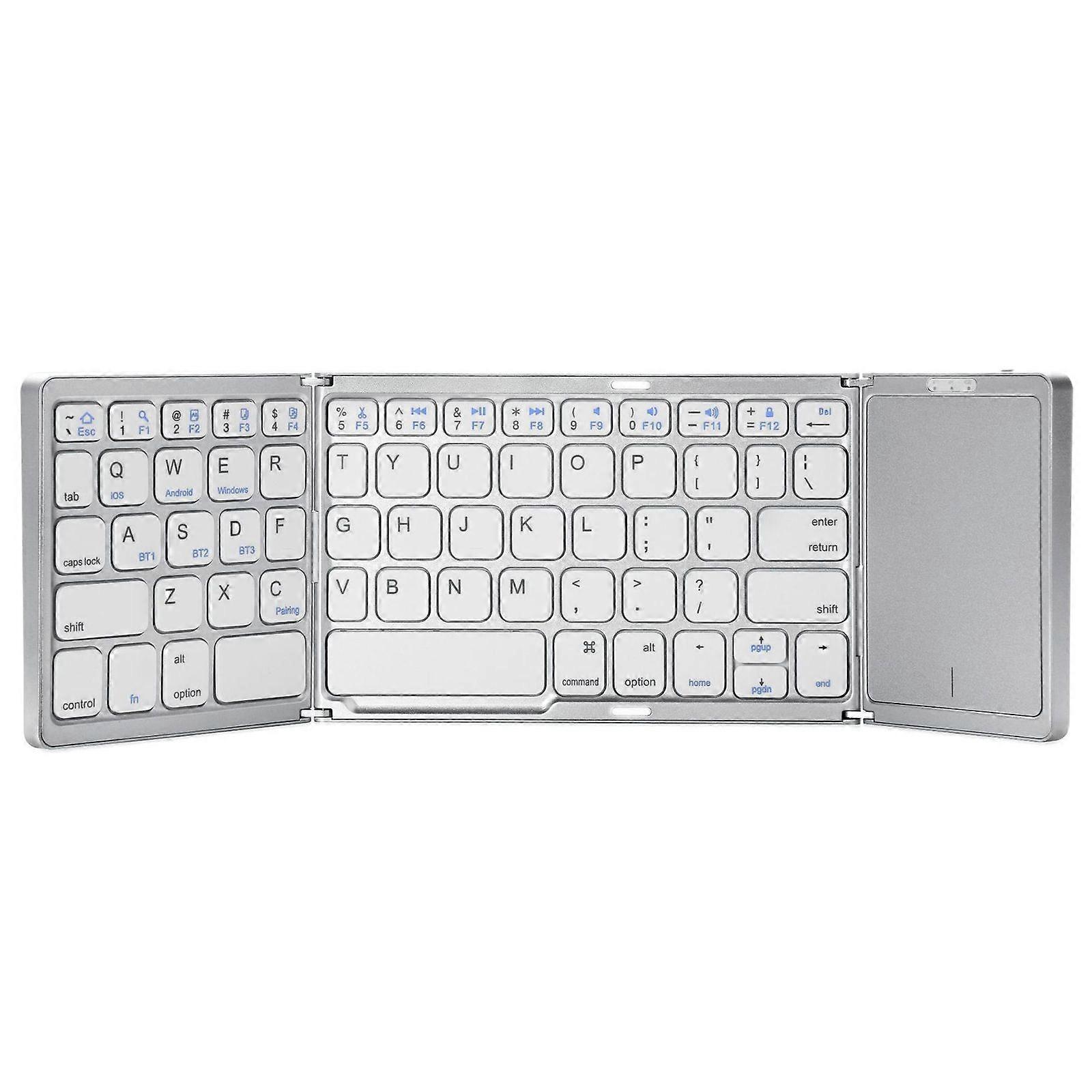 B089T Foldable Bluetooth Keyboard with Touchpad B089T (Silver)