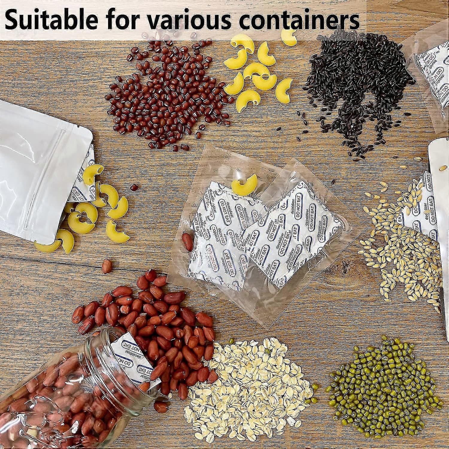 Absorbeurs D'oxygène 100 Pièces - Pour Conservation Aliments Déshydratés, Sacs Mylar