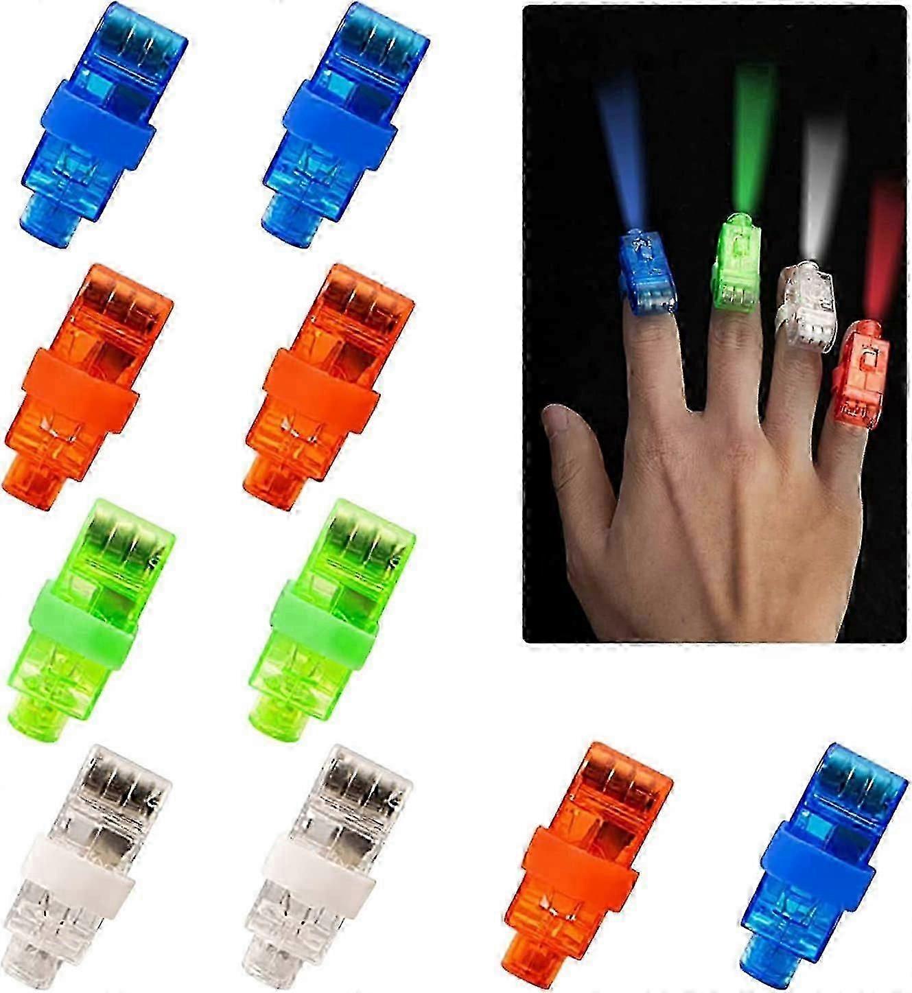 أضواء إصبع LED ملونة ، 20 قطعة حلقات شعلة الإصبع ، هدية توهج LED للحفلات