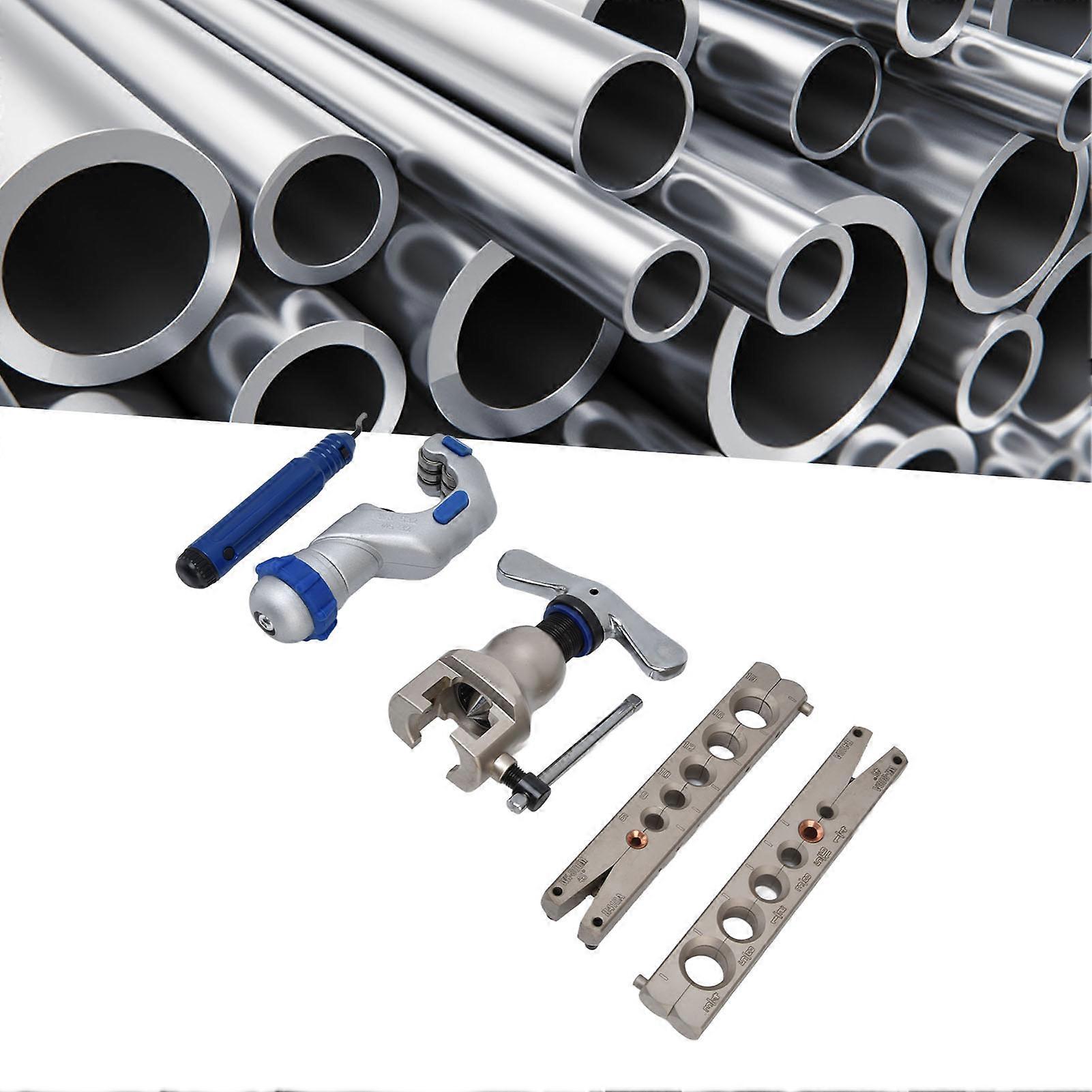 Flaring Tool Kit with Pipe Cutter Inch Metric Splint Flaring Tool Tubing Service Kit for Pipe Connection