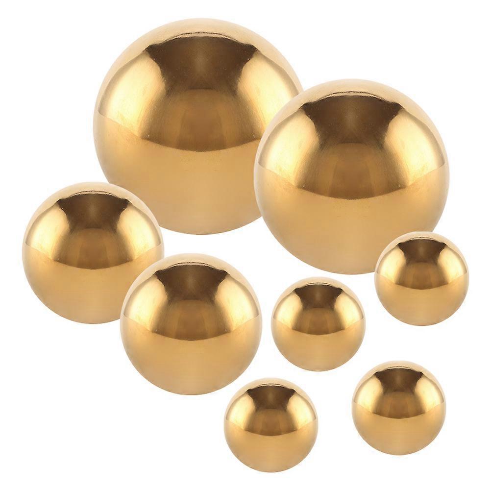 Golden Polished Stainless Steel Reflective Balls for Decor 8 Pieces Compact Size Portable and Light