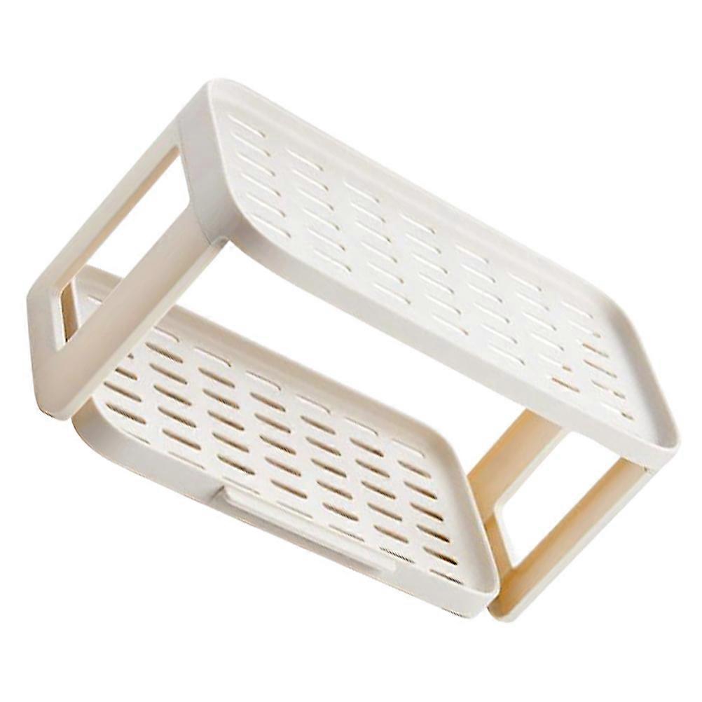 Spice Storage Containers Layered Shelf Space Saving Kitchen Setup 38X19.5CM White 1Pcs