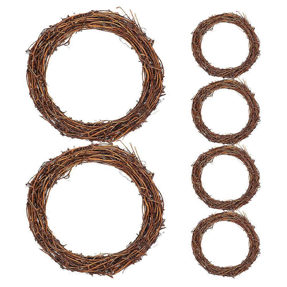 Brown Rattan Wreath for Decoration Crafted from Natural Grapevine with Unique Design and Quality 6 Pieces