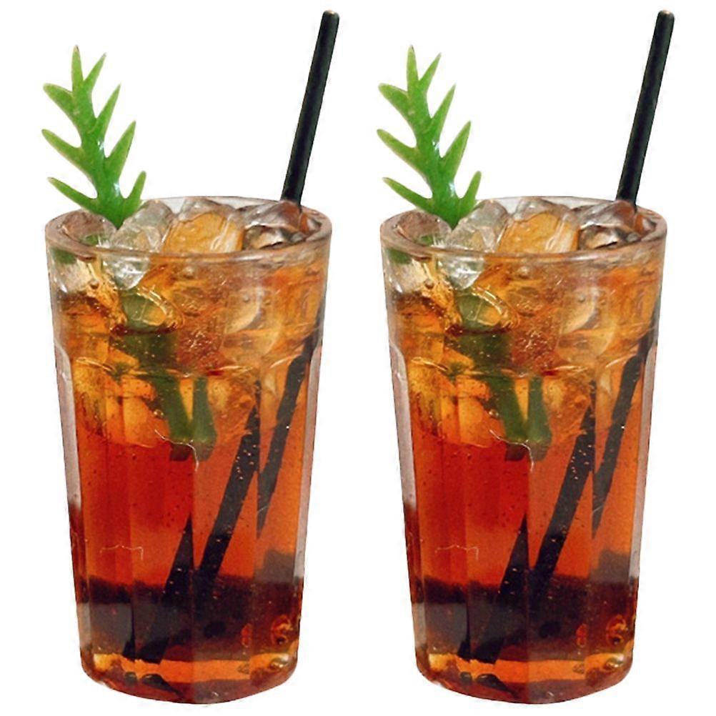 2Pcs Miniature Coffee Models Mini Drink Beverage Decorations Mini House Tiny Coffee Cup Decors