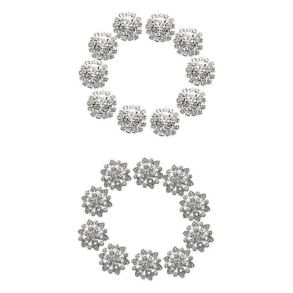 20 Pieces B Crystal Rhinestone Button Flatback Decoration DIY