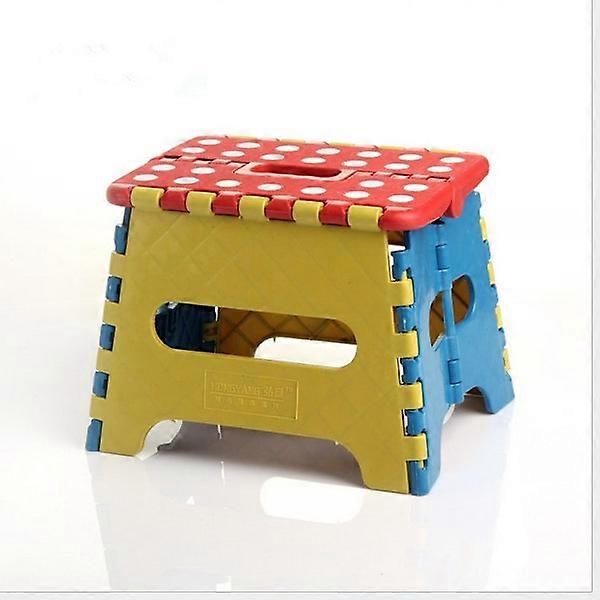 Creative Polka Dot Folding Stool Plastic Chair Random Color. Portable seating.